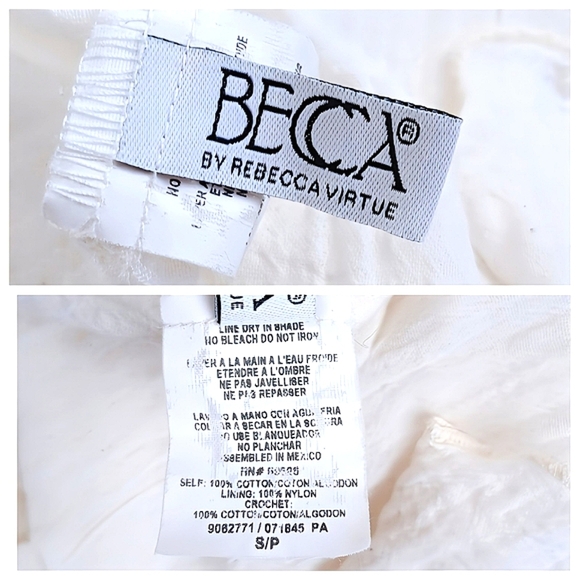 BECCA By Rebecca Virtue Cream Crochet A-Line Dress Midi Summer Size S - Picture 6 of 6